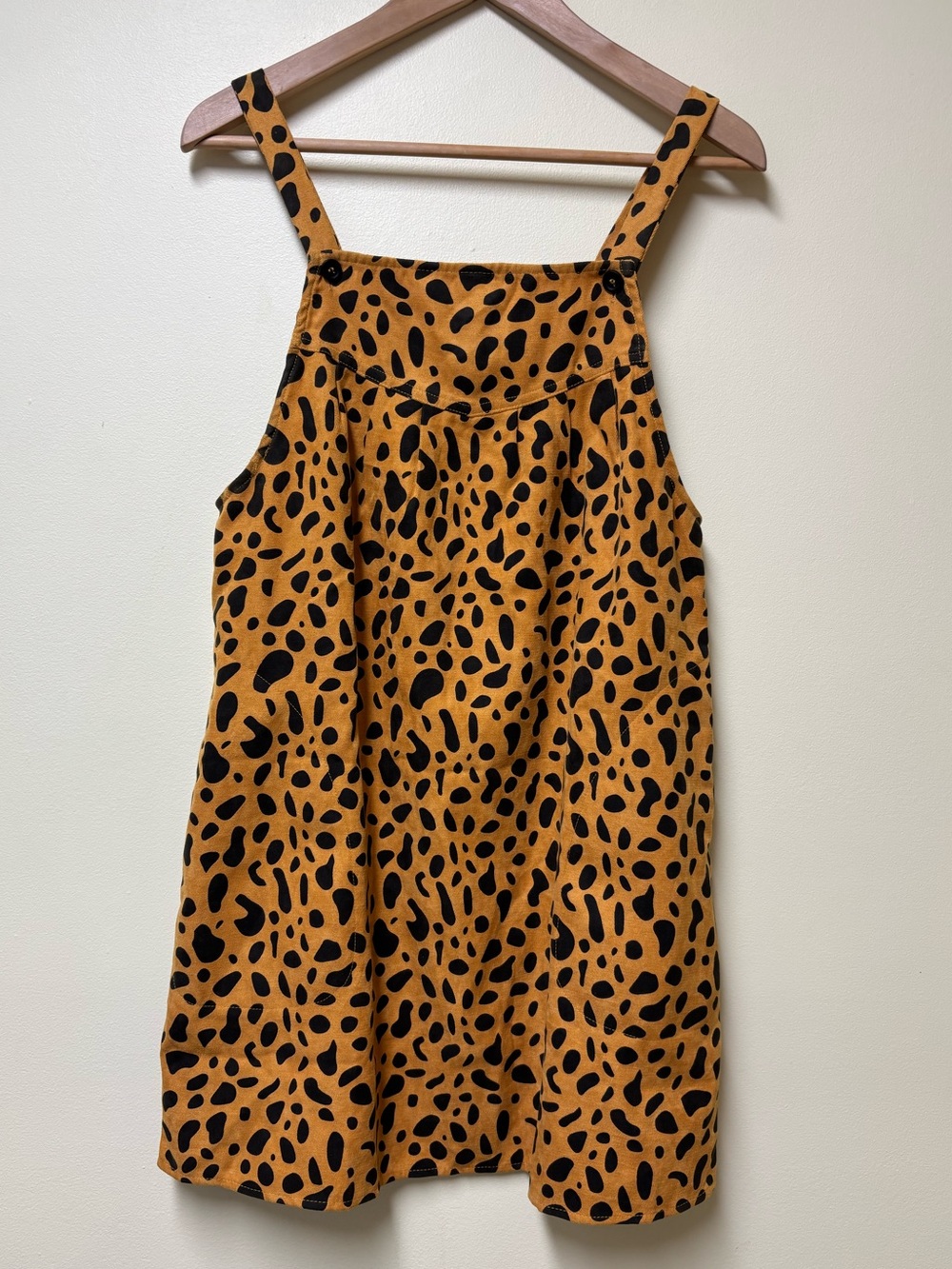 Entro Leopard Print Jumper Dress w Pockets Small NWOT